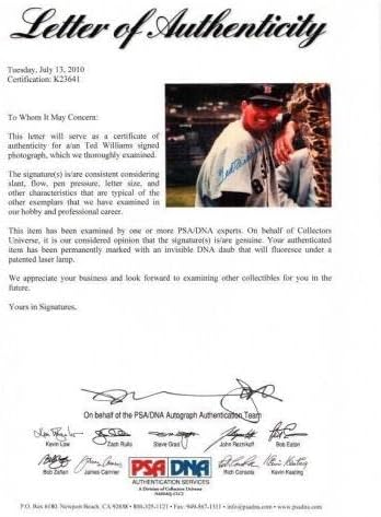TED Williams potpisan smijeh 16x20 PSA DNK K23641 Crveni Sox Green Diamond - AUTOGREMENT MLB fotografije