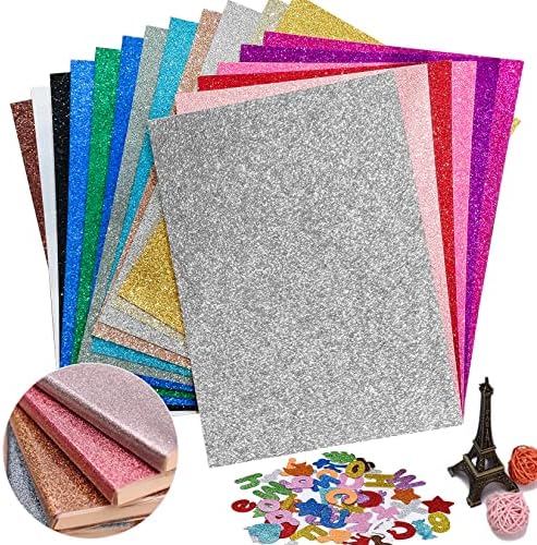 Sukh 18 kom Glitter Cardstock papir-Glitter Cardstock Craft papir A4 debeli zanati u boji Božić