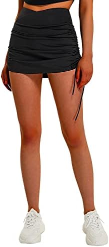 Vickyleb žene 2 u 1 suknju za tenisu sa džepovima sa džepovima kratke hlače Atletički četverokutni visak