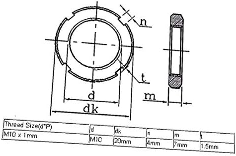X-DREE M10 x 1mm korak okrugle matice sa četiri proreza sa prorezom Crne 10 kom (M10 x 1 mm korak sa četiri
