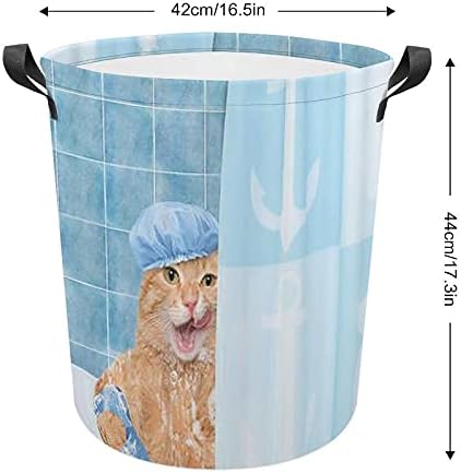 Foduoduo baš za pranje rublja Slatka mačka rublje za rublje s ručicama Sklopiva torba za spremanje prljave