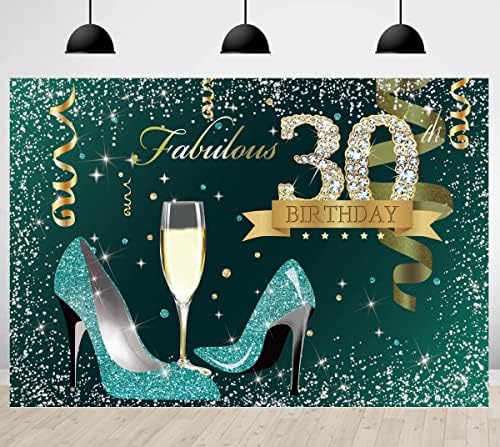 Teal Gold Glitter 30th Birthday Pozadine za žene visoke potpetice Diamond Silver Glitter Fabulous trideset