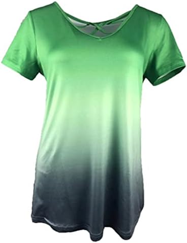 Seryu ženske vrhove vanjska majica Moderna ljetna prevelika majica s kratkim rukavima, boja gradijentna