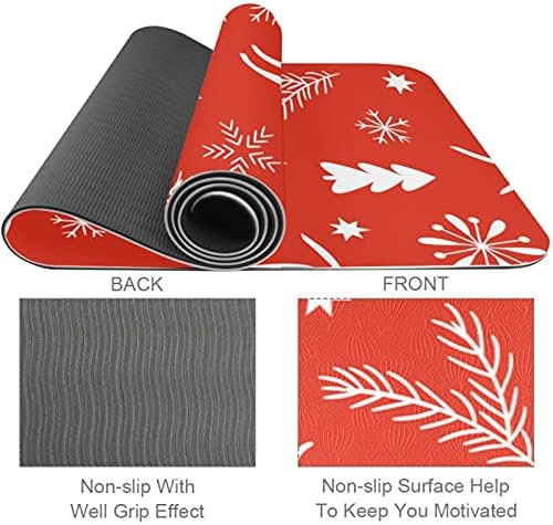 Siebzeh Božić Elk Snowflakes Leaves Premium Thick Yoga Mat Eco Friendly Rubber Health & amp; fitnes non