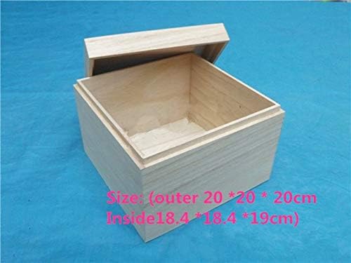Anncus Eaasov 20 * 20 * 20cm Kvadratna drvena kutija za odlaganje kuće Natural Drveni pakiranje