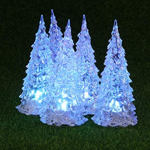 Toddmomy 5pcs tabletlop osvijetljeno božićno drvce, LED akrilna noćna svjetlost Božićno svjetlo za božićno