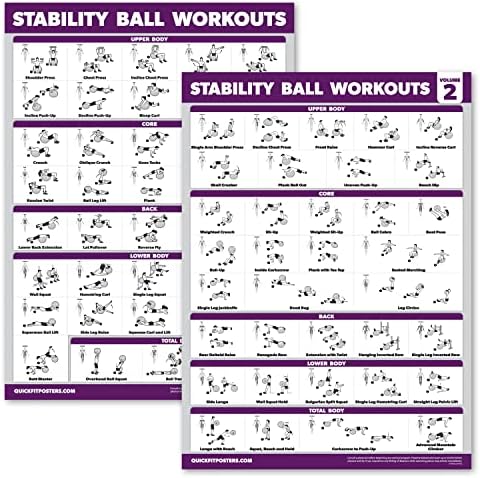 Palace Learning 2 Pack - Yoga Ball Workout vježbe obim 1 & amp; obim 2 - stabilnost Ball Routine