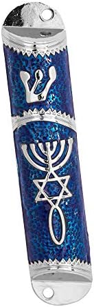 Set od 3 emajl vrata mezuzah futrola s mesijskim simbolom Jevreju