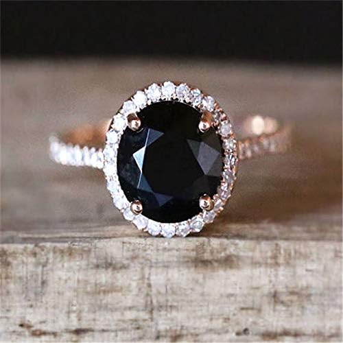 Nutchanan klasični crni kameni prstenovi za žene vjenčani zaručnički prsten poklon kristalni prsten ružičasto