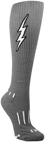 Moxy čarape mladosti Heather Siva s bijelim ludačkim boltnim nogometnim čarapama