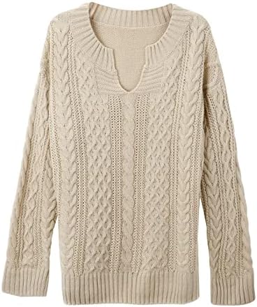 Muduh džemperi za žene zimski čvrsti labavi lijeni stil prženog tijesta uzorka dnevnog pulover džemper