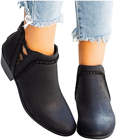 Ženske čizme za platforme Chunky Heel Print Rimple Knit Bots Topla Udobne retro padavine cipele Zimske kožne