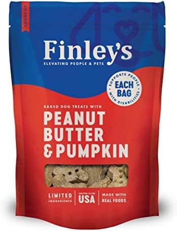 Finley's Peanut Butter & amp; Pumpkin Dog keks poslastice za pse napravljene u SAD-u / prirodni puter