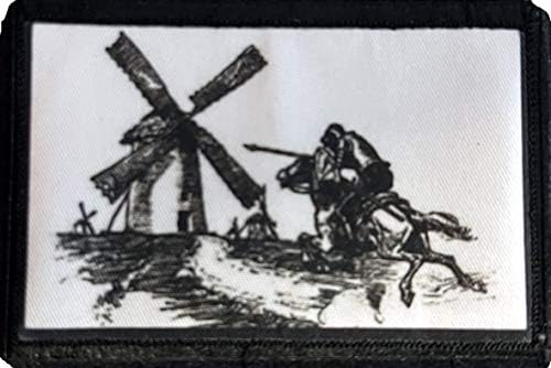 Don Quixote Morale Patch. 2x3 Zakrpa za kuke. Redhaededtshirts izrađeni u SAD-u