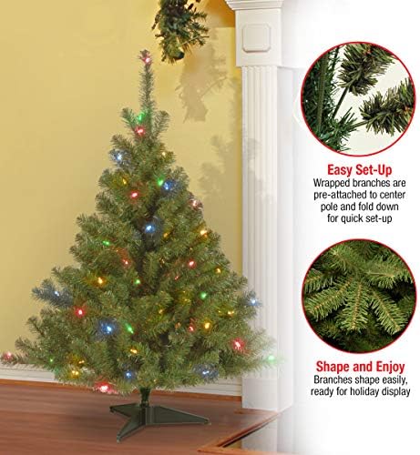 Nacionalna stabla Prethodno veštačko srednje božićno drvce, zelena, kincaid smreka, višebojna svjetla,