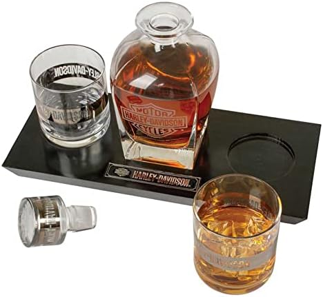 Harley-Davidson Bar & Shield Logo Glass Decanter & Whiskey Glass Set - 23 oz.