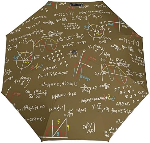 Scientific Math Travel Umbrella Windproof 3 Folds Auto Open Close Folding Umbrella za muškarce žene