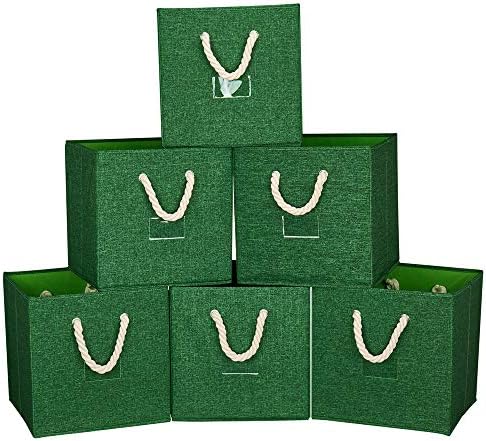 Zelena sklopiva tkanina za pohranu kocke za pohranu CUBE Organizator kante sa pamučnim ropama 13x13x13 u skladištima
