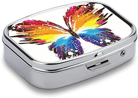 Kutija za pilule Rainbow Butterfly futrola za tablete kvadratnog oblika prenosiva kutija za pilule za