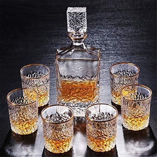 Proces bojenja zlatom Poklon set dekantera za viski Lasic Liquor Decanter sa 6 elegantnih starih naočara jedinstveni