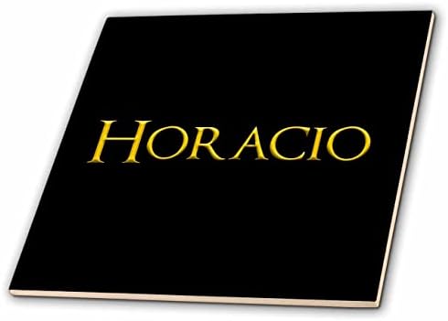 3drose Horacio popularno ime za dječake u Americi. Poklon sa žutim na crnom šarmu-pločice