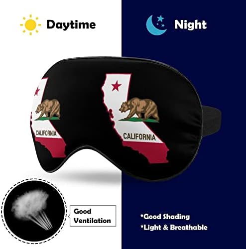 Kalifornija medvjeda Karta Ispis maska ​​za oči Svjetlosnog blokiranja maska ​​za vrijeme spavanja s