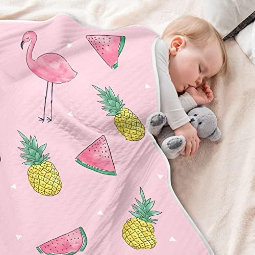Swaddle pokrivač akvalor ananas flamingo pamučne pokrivače za dojenčad, primanje pokrivača,