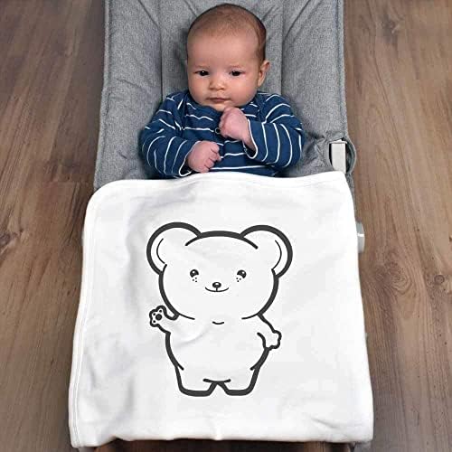 Azeeda 'mahanje teddy medvjeđem' pamučnom bebom pokrivač / šal