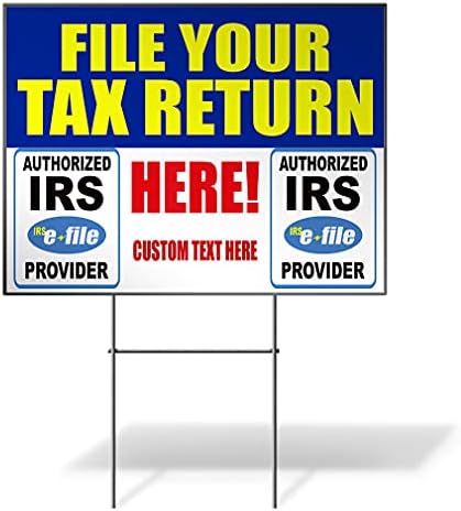 Otporno na vremensko dvorište Prijavite se Poreznu prijavu Ovdje! IRS Business Blue Travnjak Zapreminacija 24x18