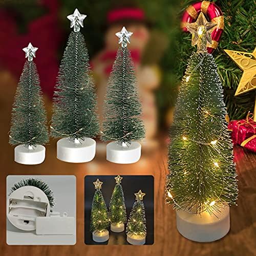 1pc ​​3pc Božićna dekoracija Mini božićna svjetla drvca Domaći ukrasi Svjetlosni cedar LED