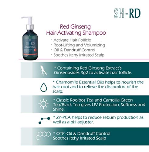 SH-RD Crveno-ginseng aktiviraju šampon za kosu sulfat besplatno i silikon besplatno. Aktivirajte folikul kose.