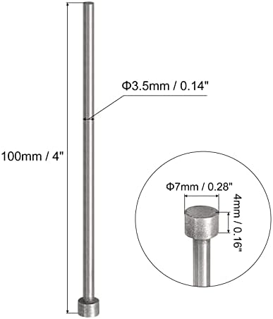 Uxcell ravne igle za izbacivanje, prečnika 3,5 mm. 65mn Čelični okrugli vrh 100mm dugačak za