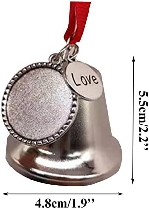 1pc Božić spomen Ornamenti Bell Shape Love Print Ornament Božića privjesak za spomen rodbina Božić