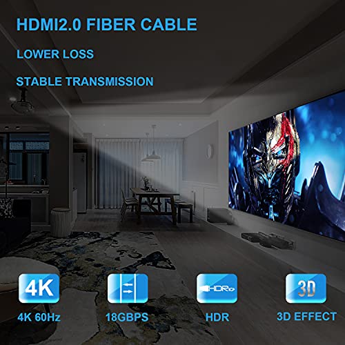 Kirzi Fiber HDMI kabl 165ft, optic HDMI kabl nosači 4k @ 60Hz, 4K60Hz, 4k60hz, HDR, Dolby Vision, HDCP2.2,