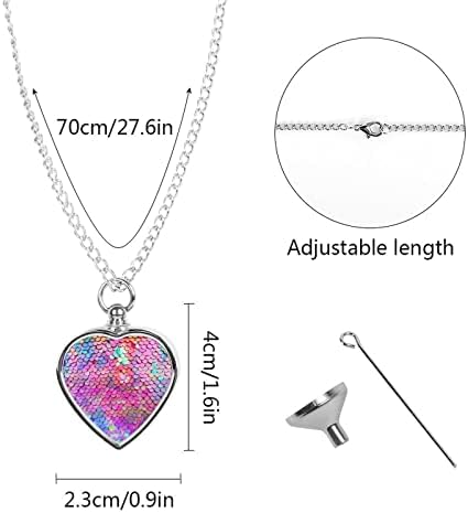 Rainbow Mermaid Scale pet spomen ogrlica pet kremiranje nakit za pepeo urna ogrlica privjesak za