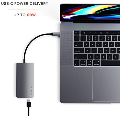 Satechi USB C Hub Multiport Adapter V2-USB C Dongle - 4K HDMI, 60W USB C punjenje, Gbe, SD/Micro