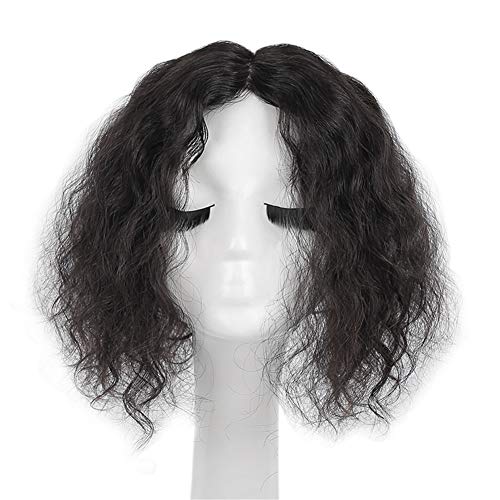 Prava ljudska kosa Topper komadi za kosu za žene, 5.5 x 5.5 ručno vezane svilene Afro kovrčave gornje