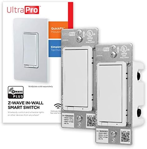 UltraPro Z-Wave smart Rocker Prekidač za svjetlo sa QuickFit i SimpleWire, spreman u 3 smjera,