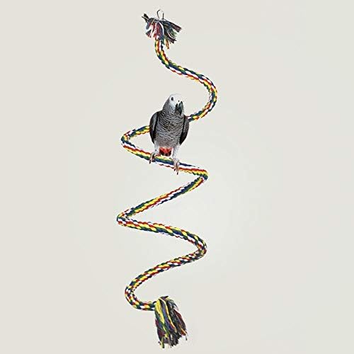 Spiralni pamučni konop pamuk sa zvonima, vježbanje ptica bungee penjanje u konopci, dužina 59inch