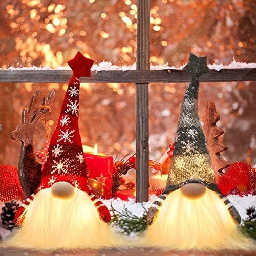Svijetli Božić GNOME SANTA & Christmas Drvo suknje od 48 inča bijelo umjetno krzno stablo