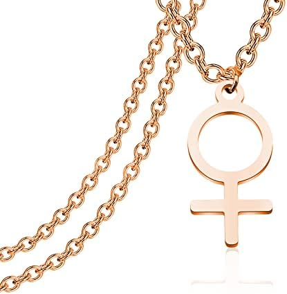 KEYCHIN ženska astrološka Rodna ogrlica Venus simbol šarm Pendent ženski simbol Privjesak Nakit za žene djevojke
