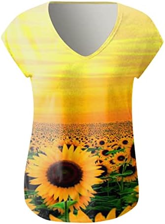 Vrhovi za žene Ljeto jesen bez rukava dubokog V izrez gradijentni ispis bluze košulje djevojke 2023 odjeća