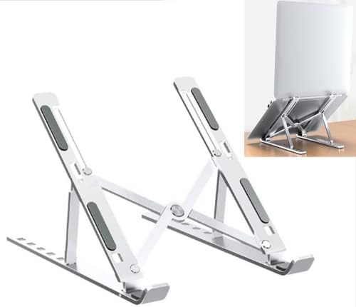 Tenyua Laptop stalak za stol, prijenosni nosač laptopa, 6 uglova Podesivi aluminijski nosač tableta
