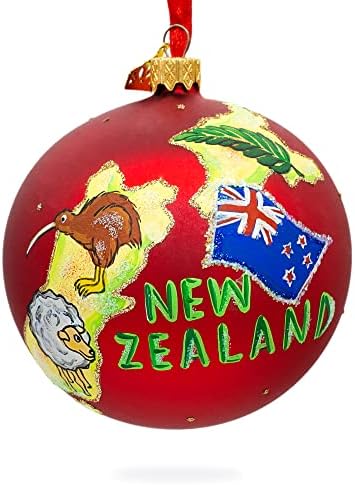 Putovanje u Novi Zeland Glass Ball Božić Ornament 4 inča