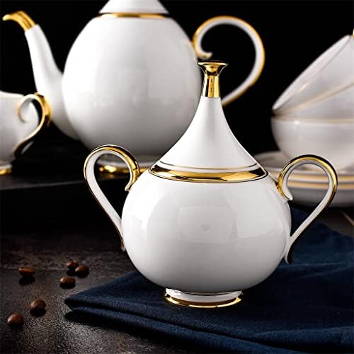 JYDBRT 15 kom koštana kineska kava set za kavu bijeli zlatni porcelan čaj za čaj učvršćen natpis Keramička