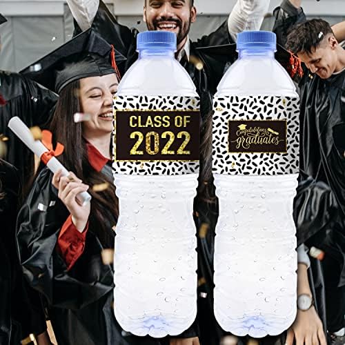 24 crno-zlatna klasa 2022 naljepnice za boce za vodu za diplomiranje naljepnice naljepnice naljepnice,