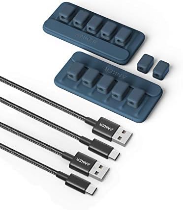 ANKER Premium najlonski pleteni USB-A do USB-C punjač Kabel i upravljanje kablom, držač magnetskog