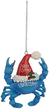 Beachcombers Resin Santa Claws Blue Crab Ornament Blue