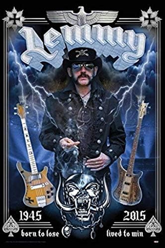 Peder za slike laminirani Lemmy Tribute-rođen za gubitak muzičkog postera 24x36 inča