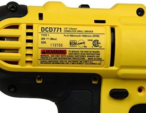 Dewalt DCD771B 20v MAX Akumulatorski litijum-jonski 1/2 inčni kompaktni bušilica - goli alat